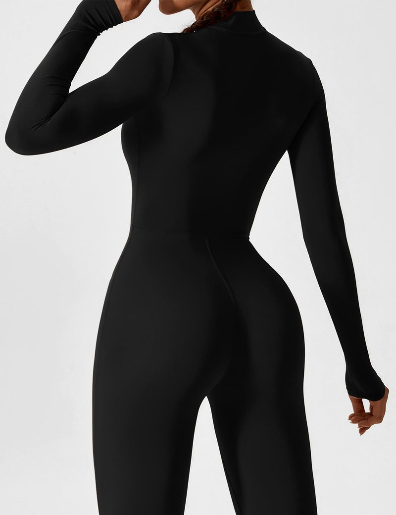 Bella - Langärmeliger Jumpsuit mit Reißverschluss