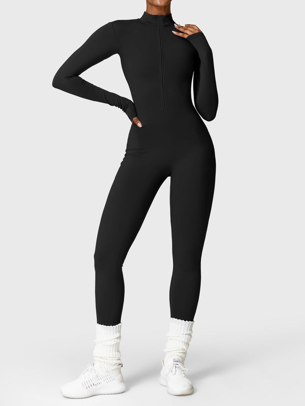 Bella - Langärmeliger Jumpsuit mit Reißverschluss