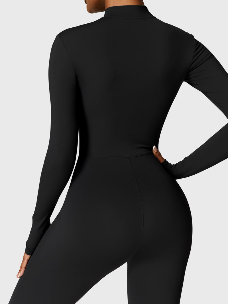 Bella - Langärmeliger Jumpsuit mit Reißverschluss