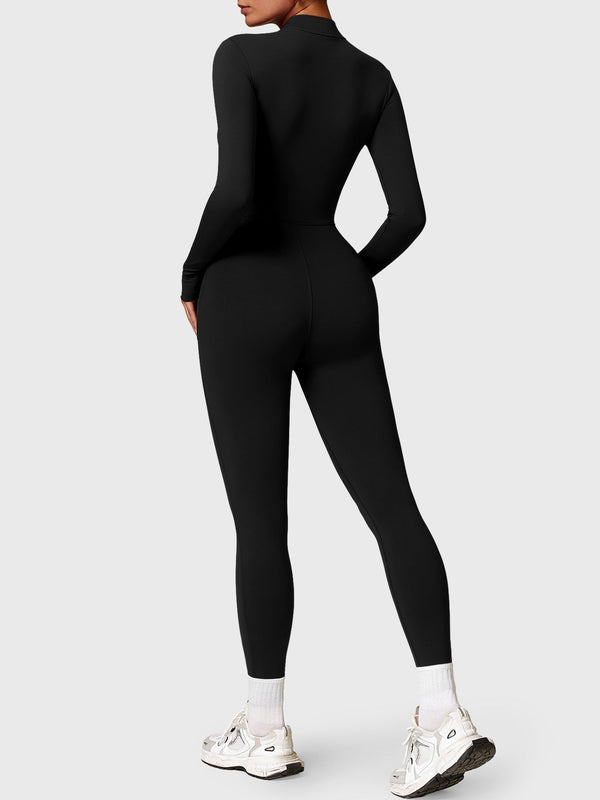Bella - Langärmeliger Jumpsuit mit Reißverschluss