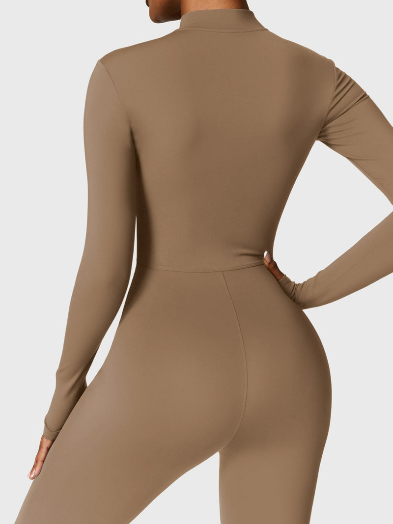 Bella - Langärmeliger Jumpsuit mit Reißverschluss