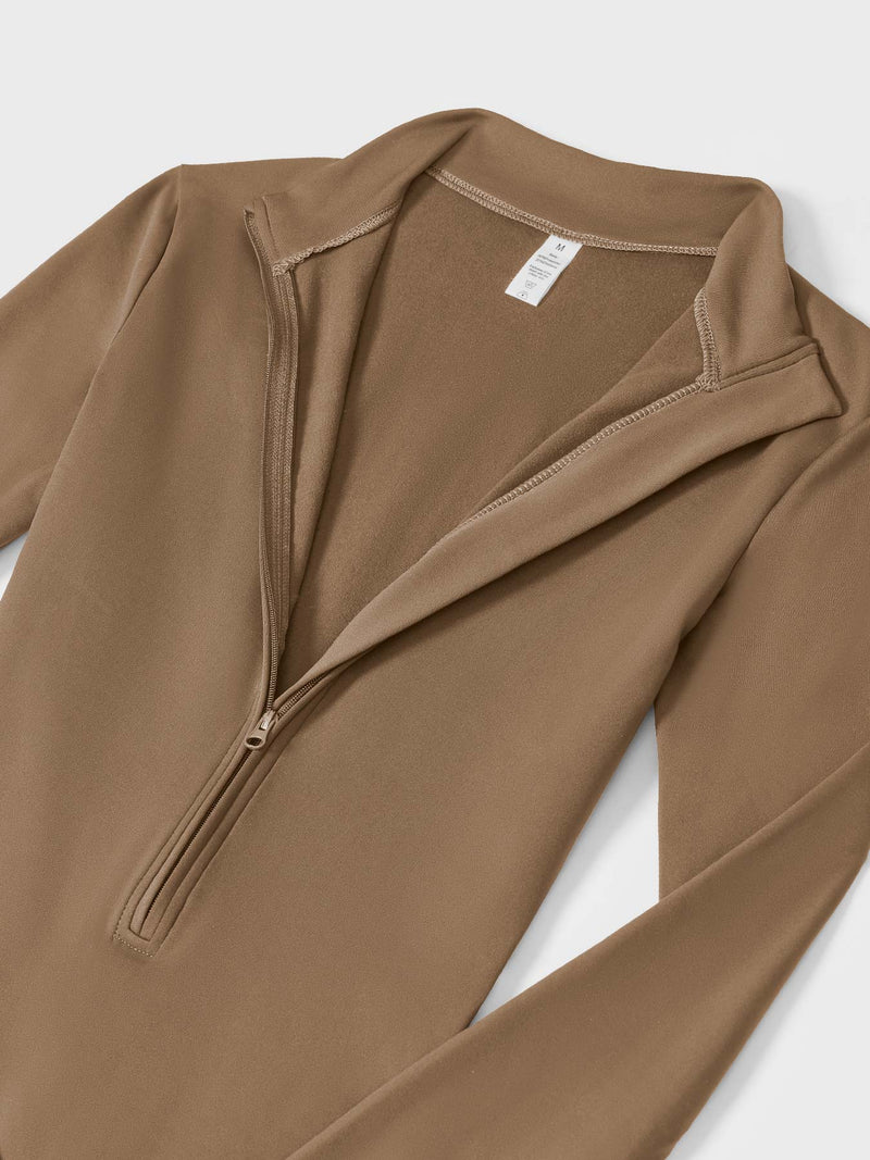 Bella - Langärmeliger Jumpsuit mit Reißverschluss