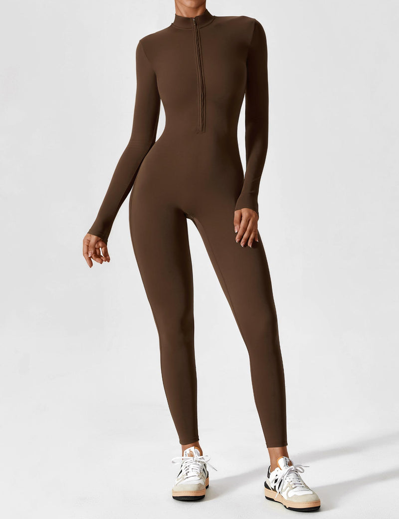 Bella - Langärmeliger Jumpsuit mit Reißverschluss