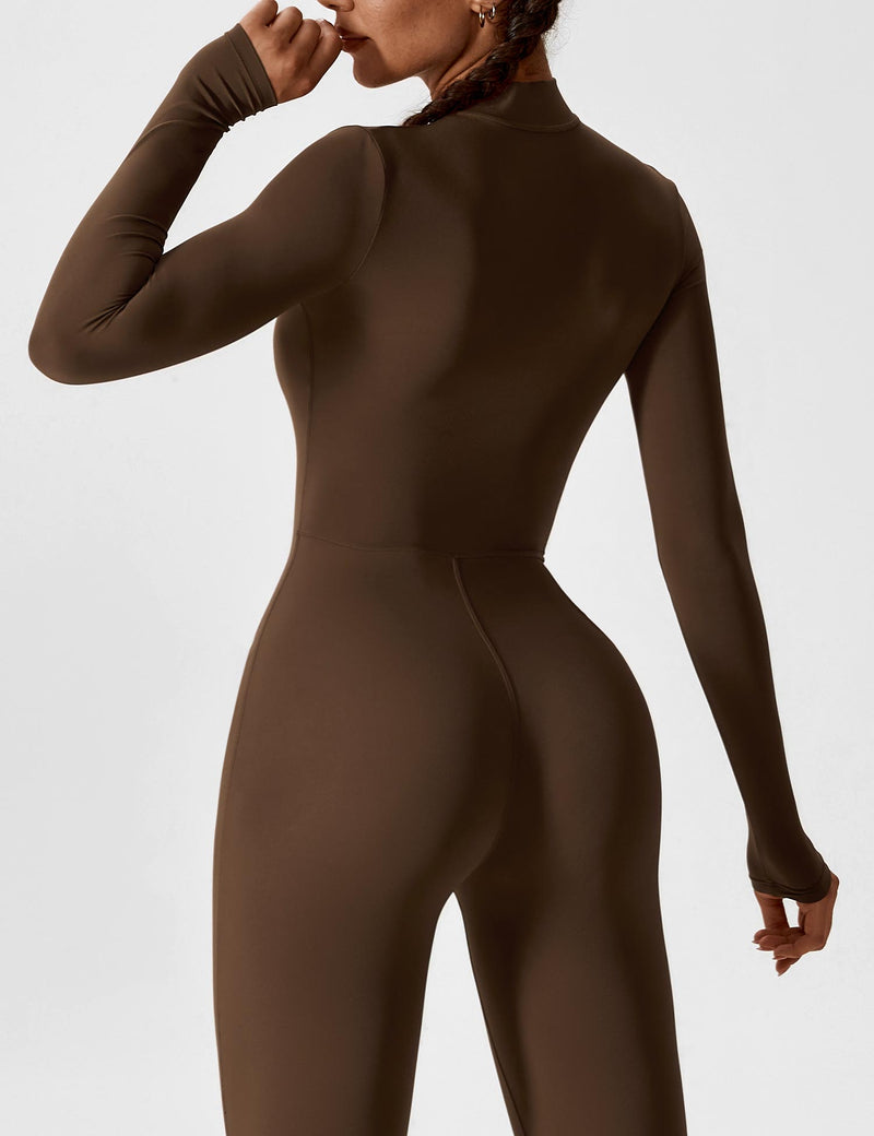 Bella - Langärmeliger Jumpsuit mit Reißverschluss