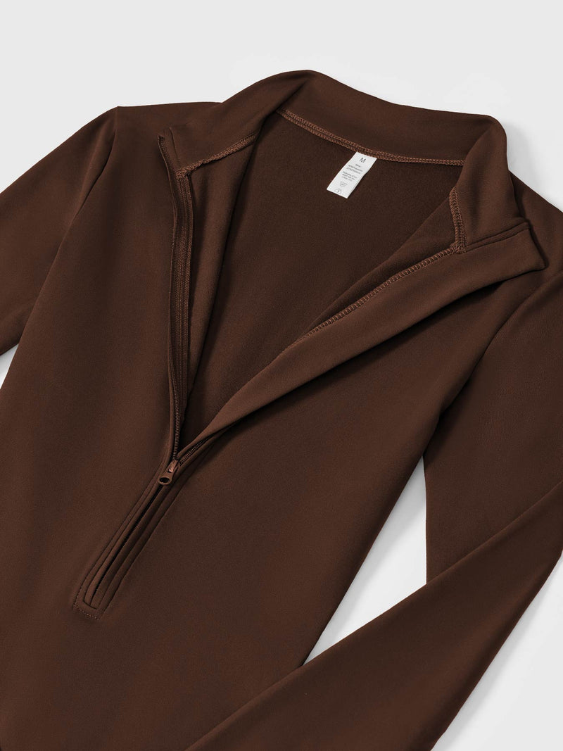 Bella - Langärmeliger Jumpsuit mit Reißverschluss