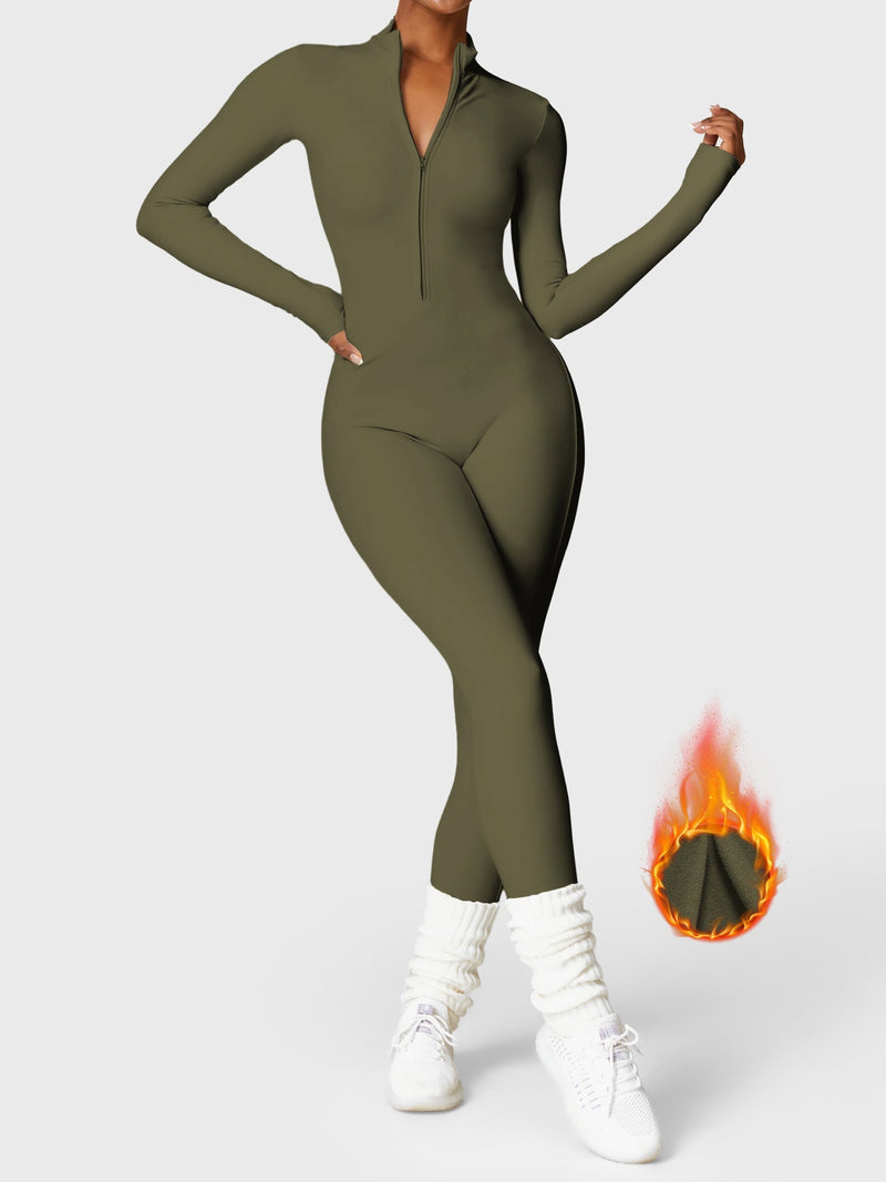 Bella - Langärmeliger Jumpsuit mit Reißverschluss
