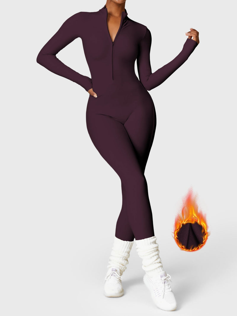 Bella - Langärmeliger Jumpsuit mit Reißverschluss