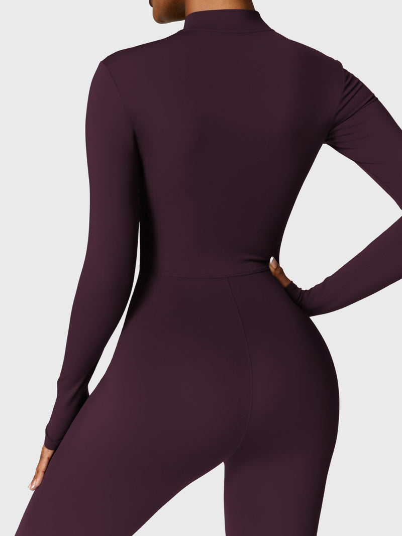 Bella - Langärmeliger Jumpsuit mit Reißverschluss