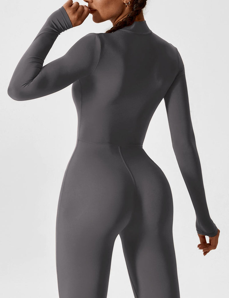 Bella - Langärmeliger Jumpsuit mit Reißverschluss