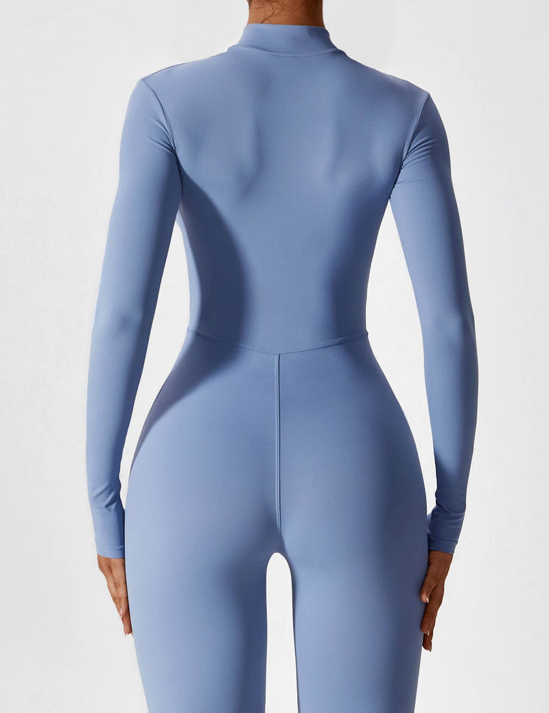 Bella - Langärmeliger Jumpsuit mit Reißverschluss