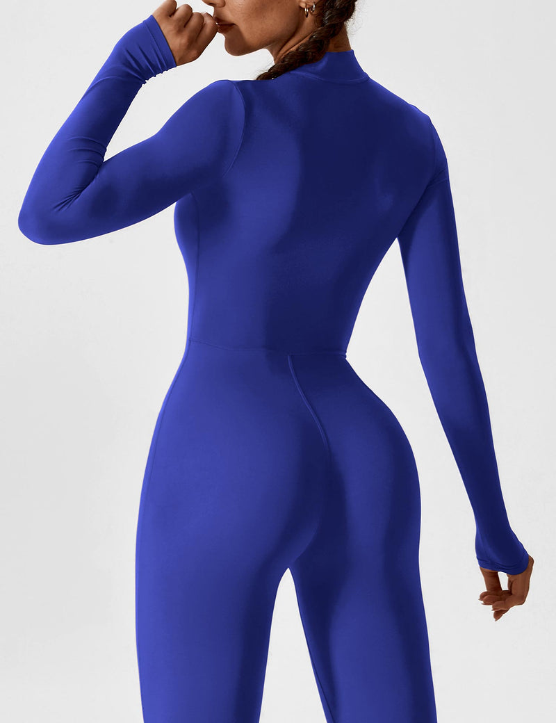 Bella - Langärmeliger Jumpsuit mit Reißverschluss