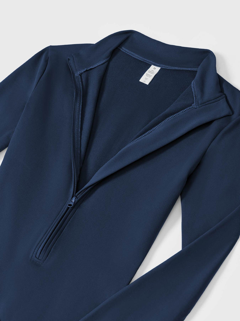 Bella - Langärmeliger Jumpsuit mit Reißverschluss