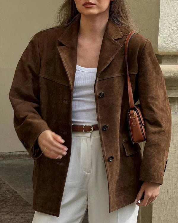 Zeitloses Wildleder - Blazerjackett für schickes Layering - Livezo