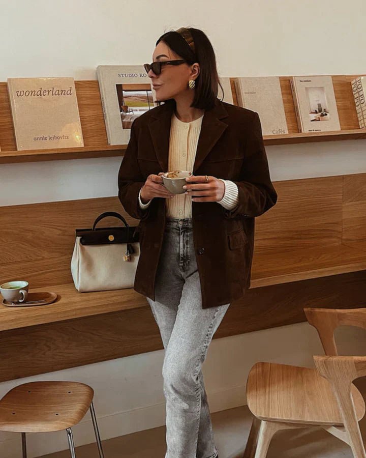 Zeitloses Wildleder - Blazerjackett für schickes Layering - Livezo