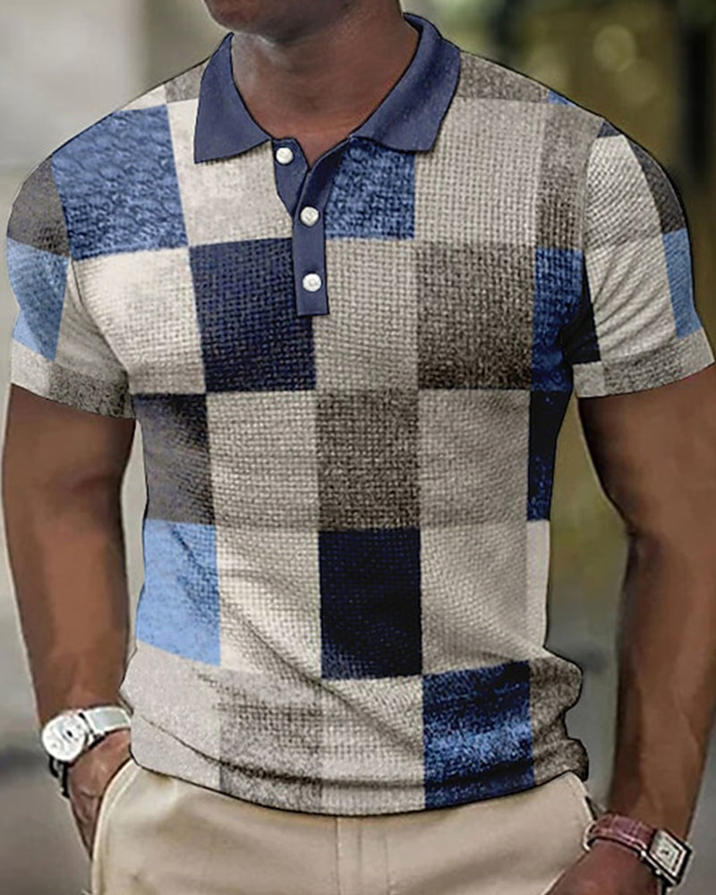 Bemot - Kurzärmeliges Poloshirt mit Karodruck